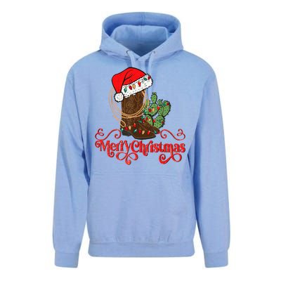 Retro Merry Xmas Santa Hat Cowboy Boots Western Christmas Unisex Surf Hoodie