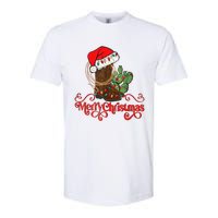 Retro Merry Xmas Santa Hat Cowboy Boots Western Christmas Softstyle CVC T-Shirt