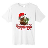 Retro Merry Xmas Santa Hat Cowboy Boots Western Christmas Tall Fusion ChromaSoft Performance T-Shirt