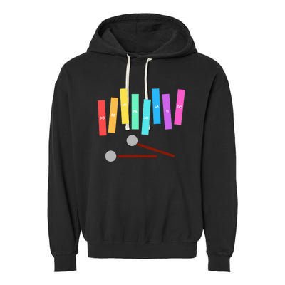 Rainbow Music Xylophone Garment-Dyed Fleece Hoodie