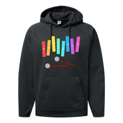 Rainbow Music Xylophone Performance Fleece Hoodie