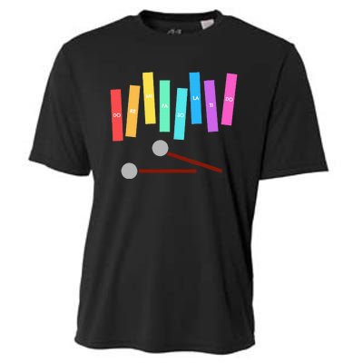 Rainbow Music Xylophone Cooling Performance Crew T-Shirt