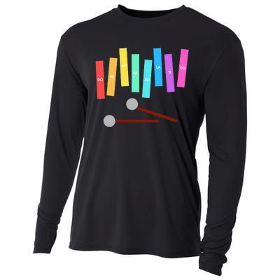 Rainbow Music Xylophone Cooling Performance Long Sleeve Crew