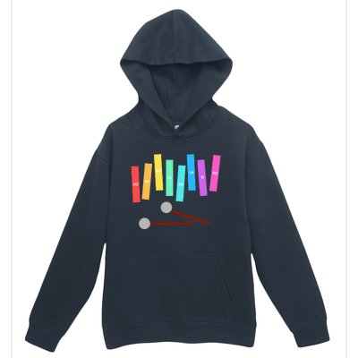 Rainbow Music Xylophone Urban Pullover Hoodie