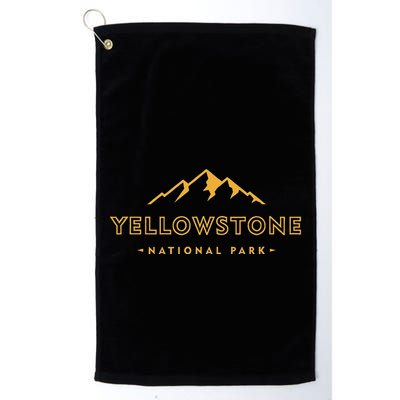 Retro Mountain Yellowstone National Park Hiking Souvenir Golf Towel