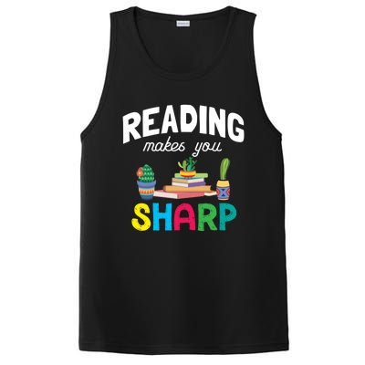 Reading Makes You Sharp Bookish Book Reader Read A Book Day Cute Gift PosiCharge Competitor Tank