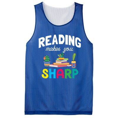 Reading Makes You Sharp Bookish Book Reader Read A Book Day Cute Gift Mesh Reversible Basketball Jersey Tank