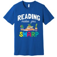 Reading Makes You Sharp Bookish Book Reader Read A Book Day Cute Gift Premium T-Shirt