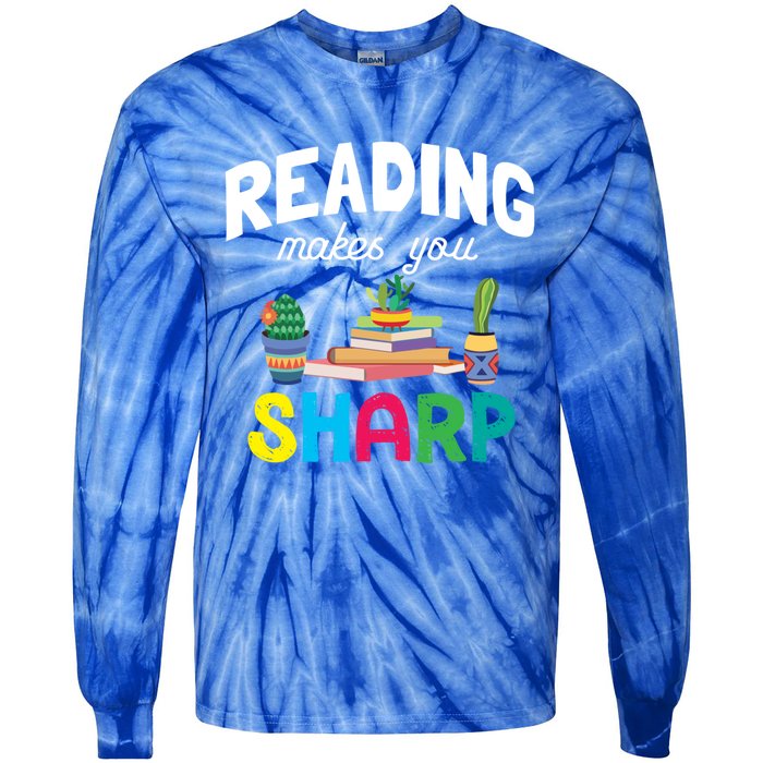 Reading Makes You Sharp Bookish Book Reader Read A Book Day Cute Gift Tie-Dye Long Sleeve Shirt