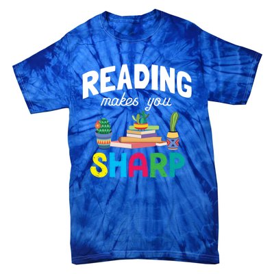 Reading Makes You Sharp Bookish Book Reader Read A Book Day Cute Gift Tie-Dye T-Shirt