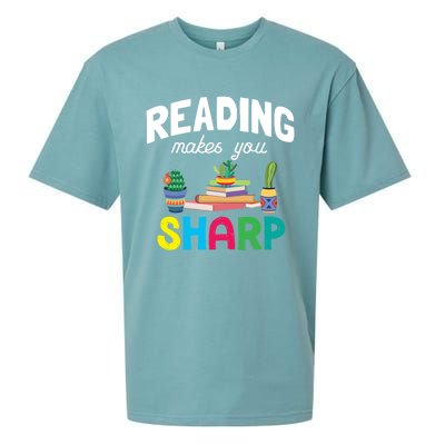 Reading Makes You Sharp Bookish Book Reader Read A Book Day Cute Gift Sueded Cloud Jersey T-Shirt