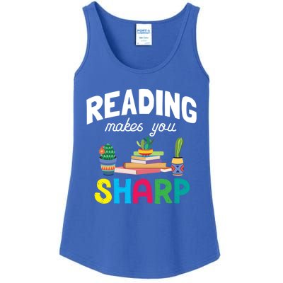 Reading Makes You Sharp Bookish Book Reader Read A Book Day Great Gift Ladies Essential Tank