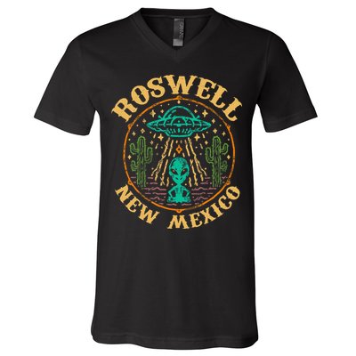 Roswell NM 1947 Funny Roswell Aviation Gifts New Mexico 51 V-Neck T-Shirt