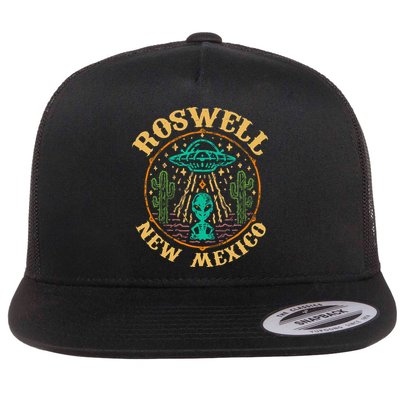 Roswell NM 1947 Funny Roswell Aviation Gifts New Mexico 51 Flat Bill Trucker Hat