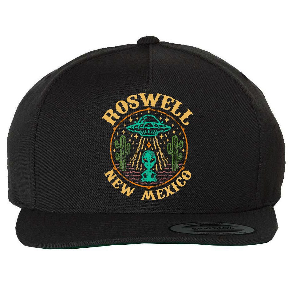 Roswell NM 1947 Funny Roswell Aviation Gifts New Mexico 51 Wool Snapback Cap