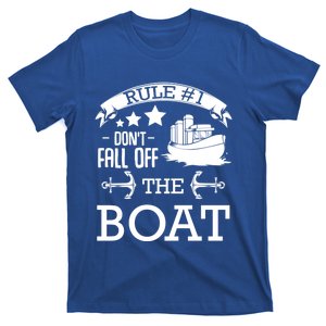 Rule Number 1 Dont Fall Off The Boat Captain Seamaster Funny Gift T-Shirt