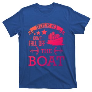 Rule Number 1 Dont Fall Off The Boat Captain Seamaster Funny Gift T-Shirt