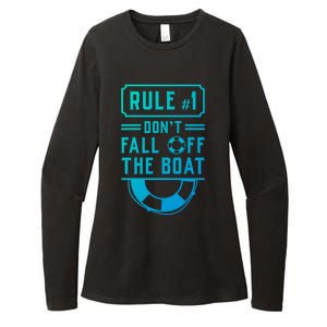 Rule Number 1 Dont Fall Off The Boat Cruise Ship Gift Womens CVC Long Sleeve Shirt