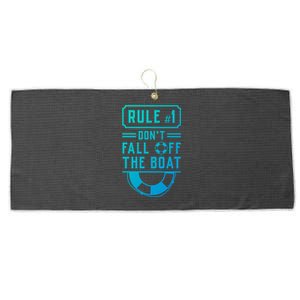 Rule Number 1 Dont Fall Off The Boat Cruise Ship Gift Large Microfiber Waffle Golf Towel