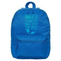 Rule Number 1 Dont Fall Off The Boat Cruise Ship Gift 16 in Basic Backpack