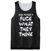 Rule Number 1 One Fuck What They Think Mesh Reversible Basketball Jersey Tank