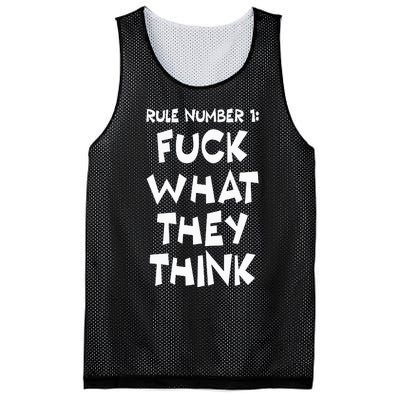 Rule Number 1 One Fuck What They Think Mesh Reversible Basketball Jersey Tank