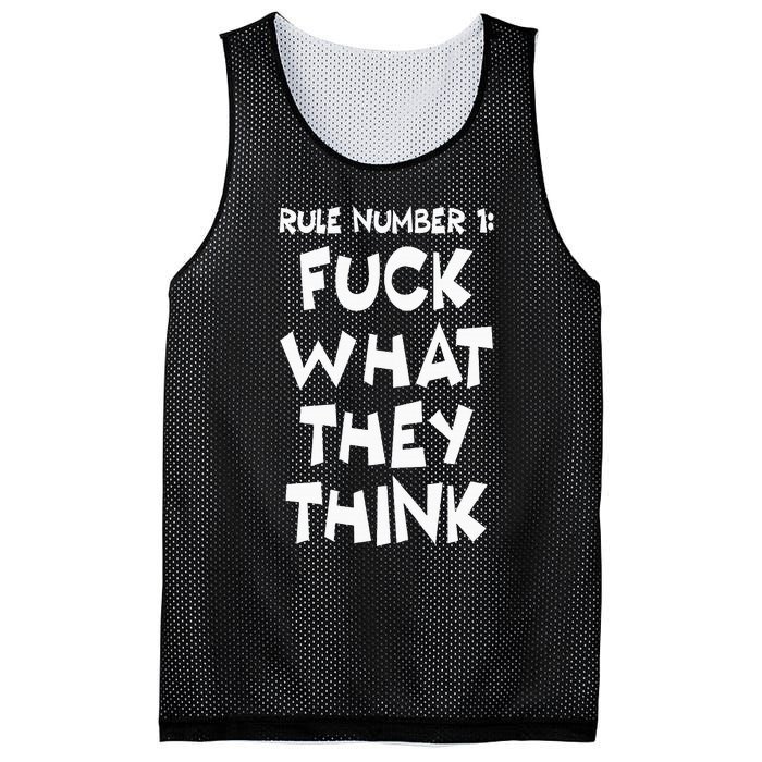 Rule Number 1 One Fuck What They Think Mesh Reversible Basketball Jersey Tank