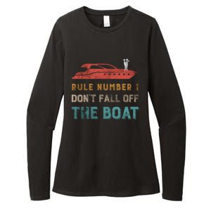 Rule Number 1 Dont Fall Off The Boat Cruising Boating Funny Gift Womens CVC Long Sleeve Shirt