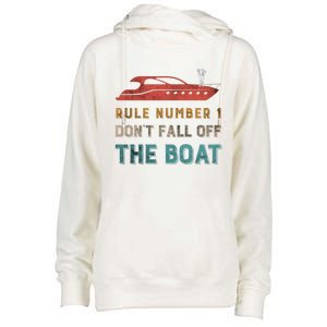 Rule Number 1 Dont Fall Off The Boat Cruising Boating Funny Gift Womens Funnel Neck Pullover Hood