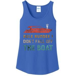 Rule Number 1 Dont Fall Off The Boat Cruising Boating Funny Gift Ladies Essential Tank