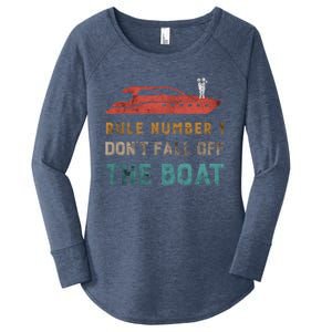 Rule Number 1 Dont Fall Off The Boat Cruising Boating Funny Gift Women's Perfect Tri Tunic Long Sleeve Shirt