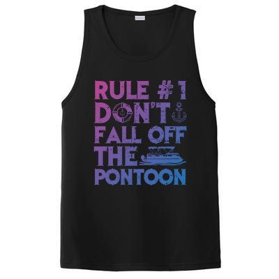 Rule Number 1 Dont Fall Off The Pontoon Boat Funny Gift PosiCharge Competitor Tank