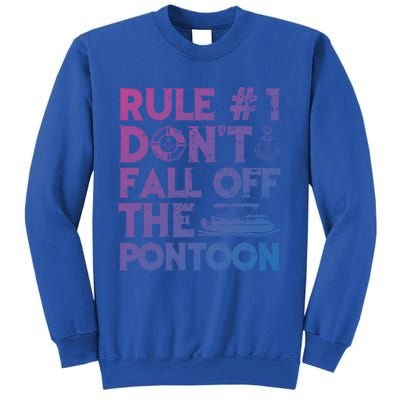 Rule Number 1 Dont Fall Off The Pontoon Boat Funny Gift Sweatshirt