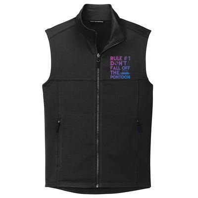 Rule Number 1 Dont Fall Off The Pontoon Boat Funny Gift Collective Smooth Fleece Vest