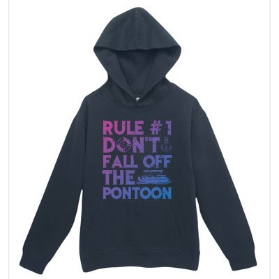 Rule Number 1 Dont Fall Off The Pontoon Boat Funny Gift Urban Pullover Hoodie