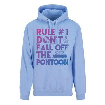 Rule Number 1 Dont Fall Off The Pontoon Boat Funny Gift Unisex Surf Hoodie