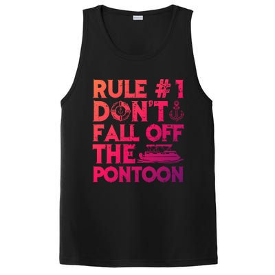 Rule Number 1 Dont Fall Off The Pontoon Boat Funny Gift PosiCharge Competitor Tank