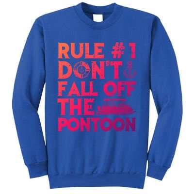 Rule Number 1 Dont Fall Off The Pontoon Boat Funny Gift Sweatshirt