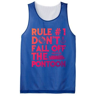 Rule Number 1 Dont Fall Off The Pontoon Boat Funny Gift Mesh Reversible Basketball Jersey Tank