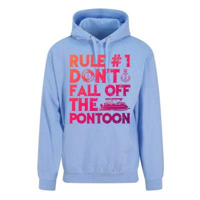 Rule Number 1 Dont Fall Off The Pontoon Boat Funny Gift Unisex Surf Hoodie