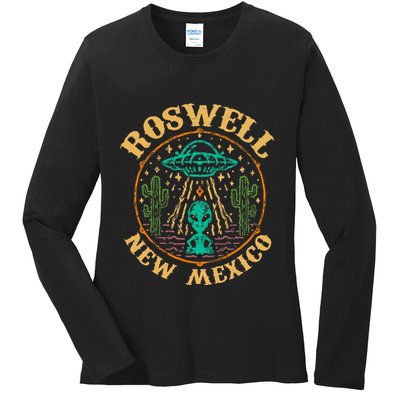 Roswell Nm 1947 Funny Roswell Aviation Gifts New Mexico 51 Ladies Long Sleeve Shirt