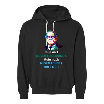 Rule Number 1, Never Lose Money Warren Buffett Quotes Garment-Dyed Fleece Hoodie