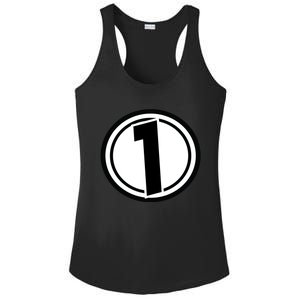 Racing Number 1 Ladies PosiCharge Competitor Racerback Tank