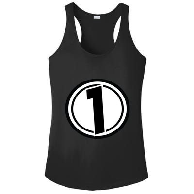 Racing Number 1 Ladies PosiCharge Competitor Racerback Tank