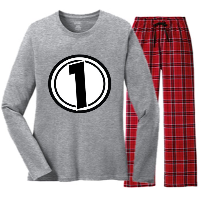 Racing Number 1 Women's Long Sleeve Flannel Pajama Set 