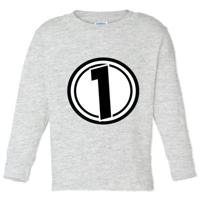 Racing Number 1 Toddler Long Sleeve Shirt