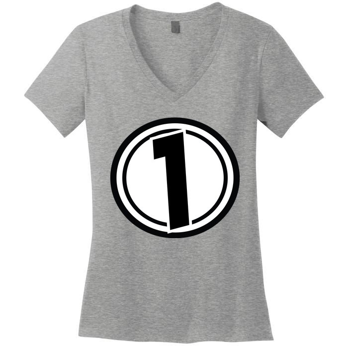 Racing Number 1 Women's V-Neck T-Shirt