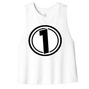 Racing Number 1 Women's Racerback Cropped Tank