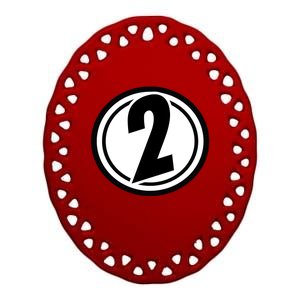 Racing Number 2 Ceramic Oval Ornament