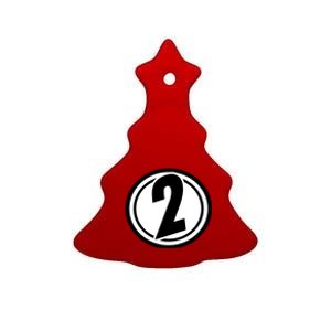 Racing Number 2 Ceramic Tree Ornament